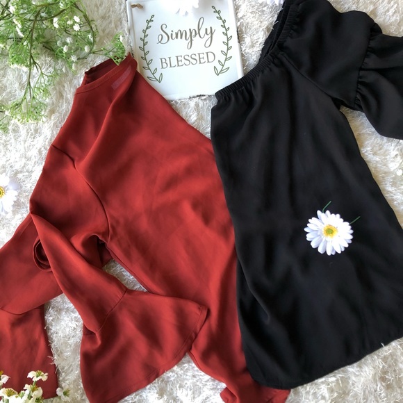 TWO PEASANT SIZE MEDIUM BLOUSES 100%polyester - Picture 2 of 8